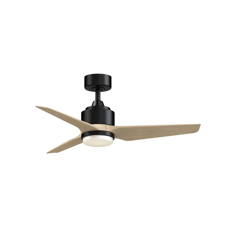 Fanimation TriAire Custom 44in 1-Light Ceiling Fan | Modern Black and Natural Composite Blades | Indoor & Outdoor Wet | Model FPD8514BLW-44NW-LK