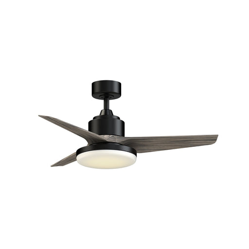 Fanimation TriAire Custom 44in 1-Light Smart Ceiling Fan | Modern Black and Weathered Wood Blades | Indoor & Outdoor | Model FPD8514BLW-44WEW-12LK