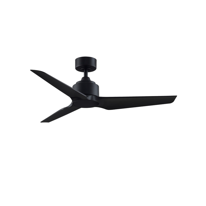 Fanimation TriAire Custom 48in Smart Ceiling Fan | Modern Black and Black Blades | Indoor & Outdoor Wet Rated | Model FPD8514BLW-48BLW