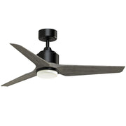Fanimation TriAire Custom 48in 1-Light Ceiling Fan | Modern Black and Weathered Wood Composite | Indoor & Outdoor Wet | Model FPD8514BLW-48WEW-LK