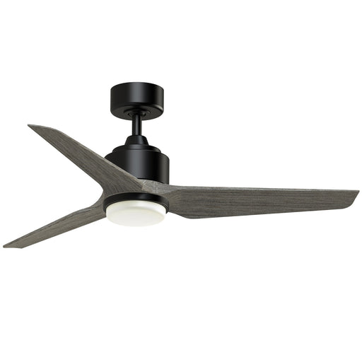 Fanimation TriAire Custom 48in 1-Light Ceiling Fan | Modern Black and Weathered Wood Composite | Indoor & Outdoor Wet | Model FPD8514BLW-48WEW-LK