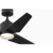 Fanimation TriAire Custom 52in 1-Light Smart Ceiling Fan | Modern Black and Opal Frosted Glass | Indoor & Outdoor Wet | Model FPD8514BLW-52BLW-LK