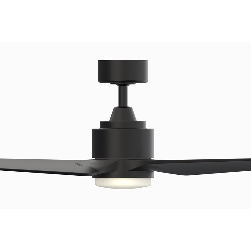 Fanimation TriAire Custom 52in 1-Light Smart Ceiling Fan | Modern Black and Opal Frosted Glass | Indoor & Outdoor Wet | Model FPD8514BLW-52BLW-LK