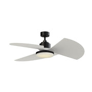 Fanimation TriAire Custom 52in 1-Light Ceiling Fan | Black and Matte White Pleated Composite Blades | Patio & Porch | Model FPD8514BLW-52PMWW-12LK
