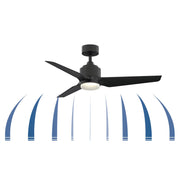 Fanimation TriAire Custom 52in 1-Light Ceiling Fan | Black and Matte White Pleated Composite Blades | Patio & Porch | Model FPD8514BLW-52PMWW-12LK