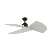 Fanimation TriAire Custom 52in Ceiling Fan | Black and Matte White Pleated Composite Blades | Patio & Porch | Model FPD8514BLW-52PMWW