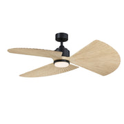 Fanimation TriAire Custom 52in 1-Light Ceiling Fan | Matte Black and Natural Composite | Porch & Patio | Model FPD8514BLW-52PNW-LK