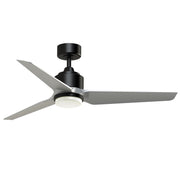 Fanimation TriAire Custom 52in 3-Blade Smart Ceiling Fan with LED Light | Black and Silver Composite | Wet Rated Indoor | Model FPD8514BLW-52SLW-LK