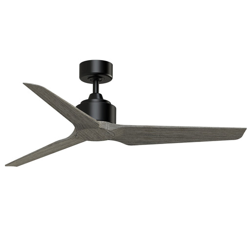 Fanimation TriAire Custom 52in 3-Blade Smart Ceiling Fan | Black and Weathered Wood Composite | Wet Rated Indoor & Outdoor | Model FPD8514BLW-52WEW