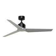 Fanimation TriAire Custom 56in Smart Ceiling Fan | Black with Silver Blades | Indoor & Outdoor Wet Rated | 56 x 56 x 12.92 in | Model FPD8514BLW-56SLW
