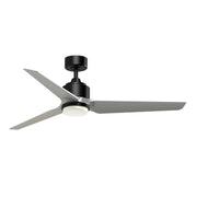 Fanimation TriAire Custom 56in 1-Light Ceiling Fan | Modern Black and Silver Composite Blades | Covered Patio & Living | Model FPD8514BLW-56SLW-LK