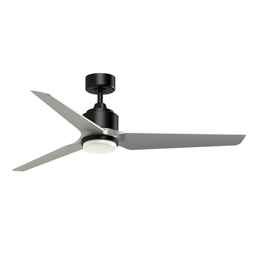Fanimation TriAire Custom 56in 1-Light Ceiling Fan | Modern Black and Silver Composite Blades | Covered Patio & Living | Model FPD8514BLW-56SLW-LK