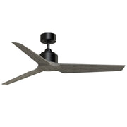 Fanimation TriAire Custom 56in Ceiling Fan | Modern Black and Weathered Wood Composite Blades | Covered Patio & Living Room | Model FPD8514BLW-56WEW