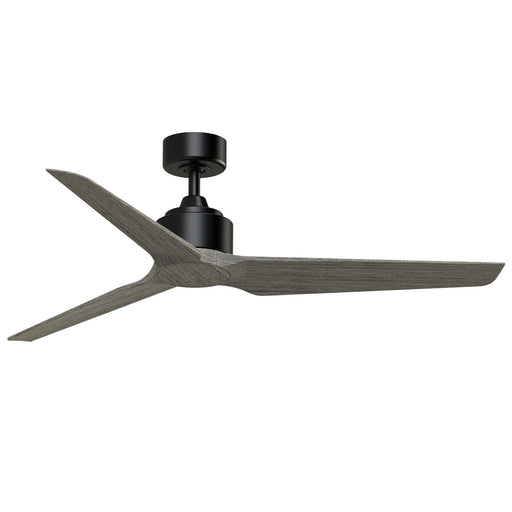 Fanimation TriAire Custom 56in Ceiling Fan | Modern Black and Weathered Wood Composite Blades | Covered Patio & Living Room | Model FPD8514BLW-56WEW