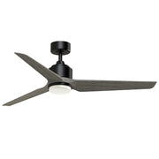 Fanimation TriAire Custom 56in 1-Light Smart Ceiling Fan | Black and Weathered Wood Blades | Covered Patio & Living Room | Model FPD8514BLW-56WEW-LK