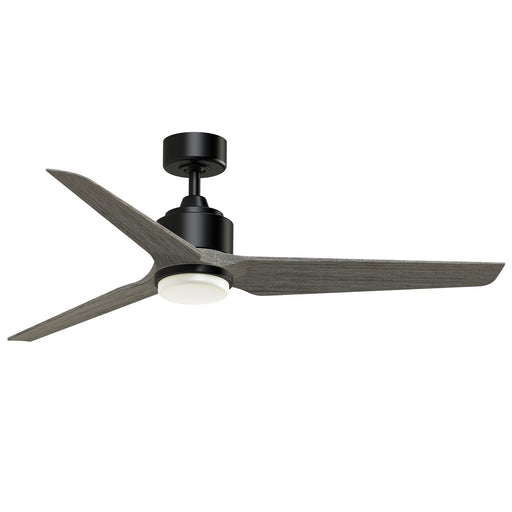 Fanimation TriAire Custom 56in 1-Light Smart Ceiling Fan | Black and Weathered Wood Blades | Covered Patio & Living Room | Model FPD8514BLW-56WEW-LK
