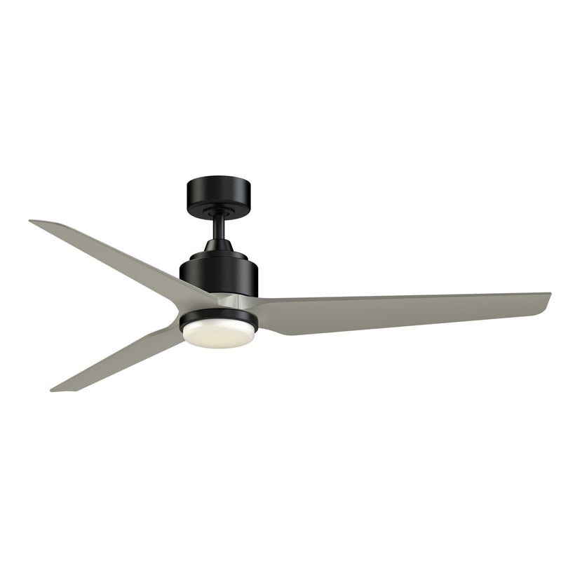 Fanimation TriAire Custom 60in 1-Light Ceiling Fan | Black and Brushed Nickel Composite | Covered Patio & Living Room | Model FPD8514BLW-60BNW-LK
