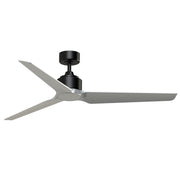 Fanimation TriAire Custom 60in 3-Blade Smart Ceiling Fan | Black and Silver Composite | Indoor & Outdoor Wet Rated | Model FPD8514BLW-60SLW