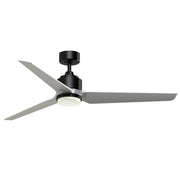 Fanimation TriAire Custom 60in 1-Light Ceiling Fan | Modern Black and Silver Composite Blades | Patio & Covered Porch | Model FPD8514BLW-60SLW-LK