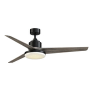 Fanimation TriAire Custom 60in 1-Light Ceiling Fan | Modern Black and Weathered Wood Composite Blades | Patio & Covered | Model FPD8514BLW-60WEW-12LK