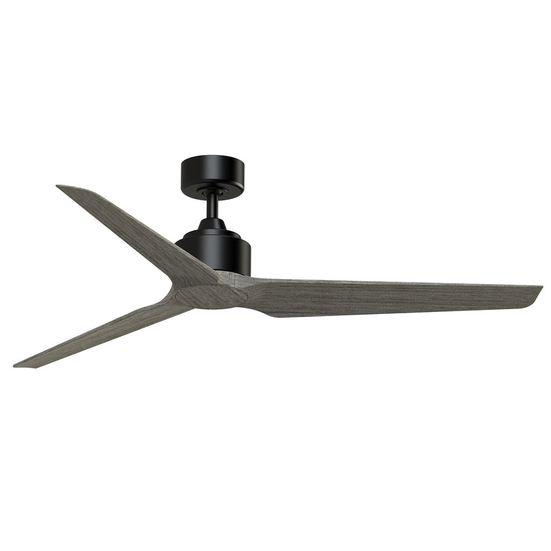 Fanimation TriAire Custom 60in Ceiling Fan | Modern Black and Weathered Wood Composite Blades | Patio & Covered Porch | Model FPD8514BLW-60WEW
