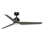 Fanimation TriAire Custom 60in 1-Light Ceiling Fan | Matte Black and Weathered Wood Composite Blades | Wet Rated Patio | Model FPD8514BLW-60WEW-LK