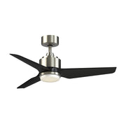 Fanimation TriAire Custom 44in 1-Light Ceiling Fan | Brushed Nickel and Black Composite Blades | Damp Rated Covered Patio | Model FPD8514BN-44BLW-LK
