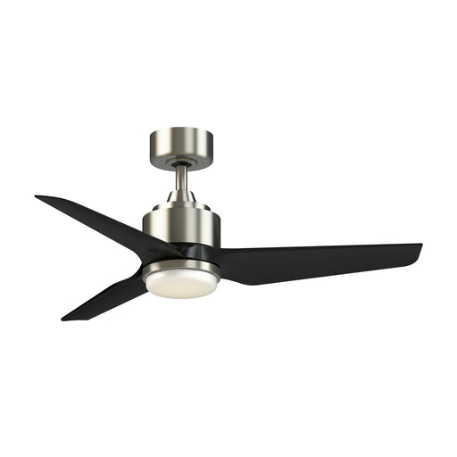 Fanimation TriAire Custom 44in 1-Light Ceiling Fan | Brushed Nickel and Black Composite Blades | Damp Rated Covered Patio | Model FPD8514BN-44BLW-LK