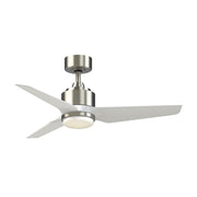 Fanimation TriAire Custom 44in 1-Light Ceiling Fan | Brushed Nickel and Matte White Composite | Covered Patio & Bedroom | Model FPD8514BN-44MWW-LK