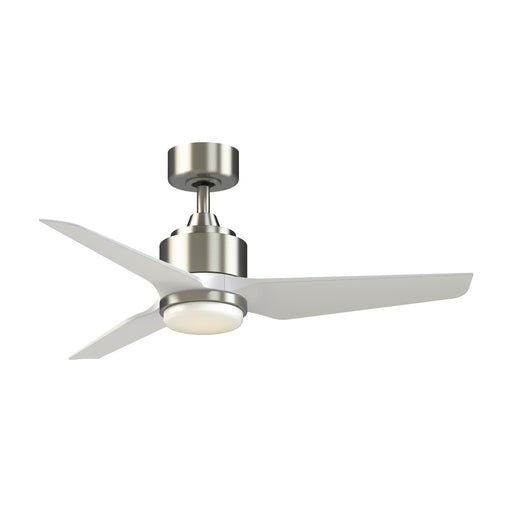 Fanimation TriAire Custom 44in 1-Light Ceiling Fan | Brushed Nickel and Matte White Composite | Covered Patio & Bedroom | Model FPD8514BN-44MWW-LK