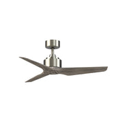 Fanimation TriAire Custom 44in 3-Blade Ceiling Fan | Modern Brushed Nickel and Weathered Wood Composite | Covered Patio | Model FPD8514BN-44WEW