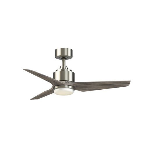 Fanimation TriAire Custom 44in 3-Blade Ceiling Fan with LED Light Kit | Modern Brushed Nickel and Weathered Wood Composite | Model FPD8514BN-44WEW-LK