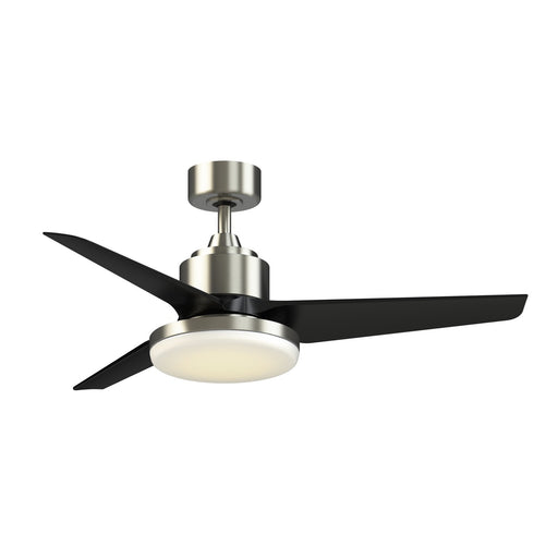 Fanimation TriAire Custom 48in 1-Light Ceiling Fan | Brushed Nickel and Black Composite Blades | Covered Patio & Bedroom | Model FPD8514BN-48BLW-12LK