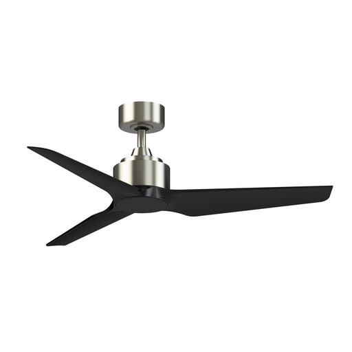 Fanimation TriAire Custom 48in 3-Blade Ceiling Fan | Modern Brushed Nickel and Black Composite | Covered Patio & Bedroom | Model FPD8514BN-48BLW
