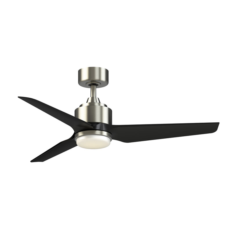 Fanimation TriAire Custom 48in 1-Light Ceiling Fan | Brushed Nickel and Black Composite Blades | Covered Patio & Bedroom | Model FPD8514BN-48BLW-LK