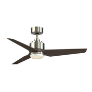 Fanimation TriAire Custom 48in 3-Light Ceiling Fan | Brushed Nickel and Dark Walnut Composite Blades | Covered Patio | Model FPD8514BN-48DWAW-LK