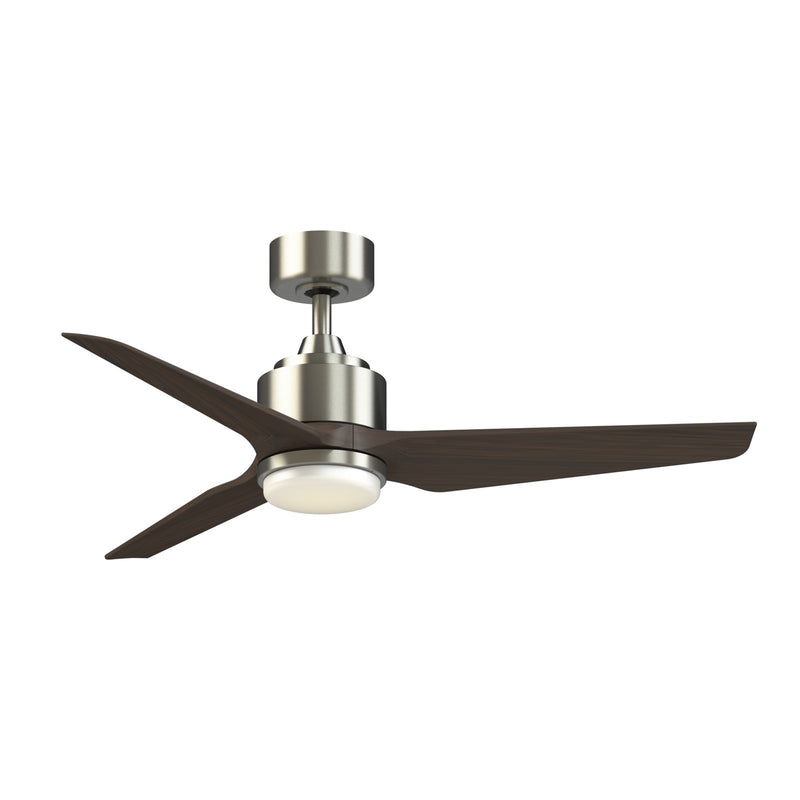 Fanimation TriAire Custom 48in 3-Light Ceiling Fan | Brushed Nickel and Dark Walnut Composite Blades | Covered Patio | Model FPD8514BN-48DWAW-LK