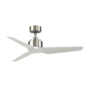 Fanimation TriAire Custom 48in Ceiling Fan | Brushed Nickel and Matte White Composite Blades | Covered Patio & Sunroom | Model FPD8514BN-48MWW