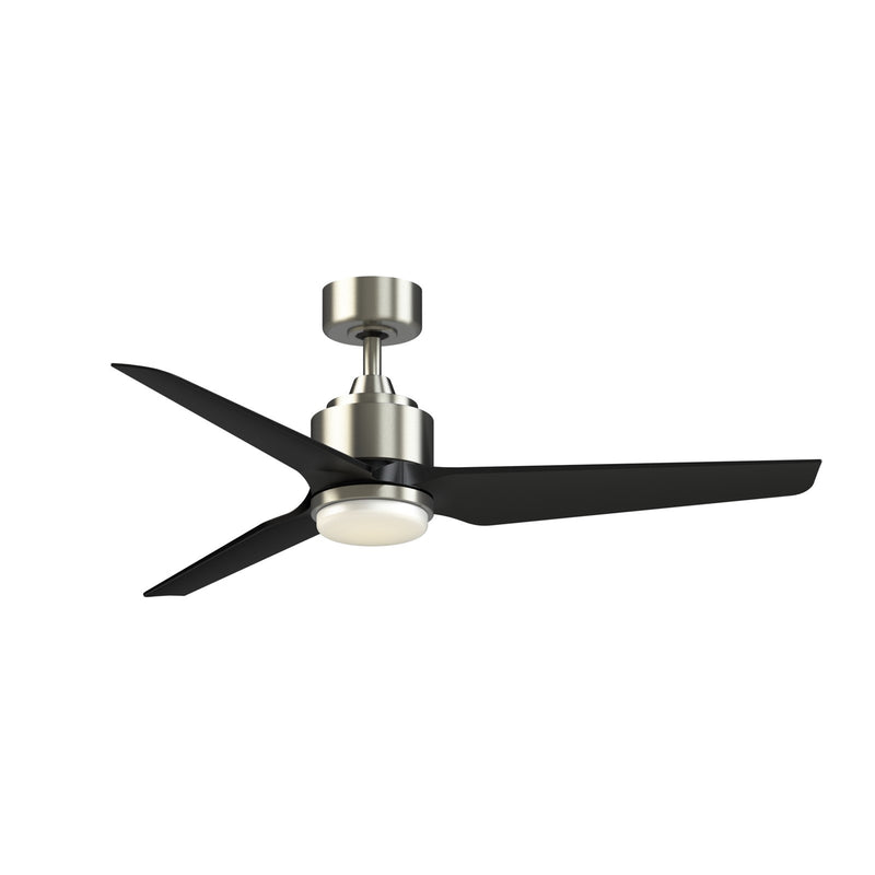 Fanimation TriAire Custom 52in 1-Light Ceiling Fan | Brushed Nickel and Black Composite Blades | Covered Patio & Bedroom | Model FPD8514BN-52BLW-LK