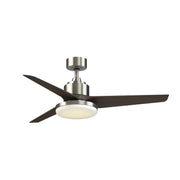 Fanimation TriAire Custom 52in 1-Light Ceiling Fan | Brushed Nickel and Dark Walnut with Opal Frosted Glass | Covered | Model FPD8514BN-52DWAW-12LK