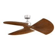Fanimation TriAire Custom 52in 3-Blade Smart Ceiling Fan | Brushed Nickel and Koa Composite | Covered Patio & Bedroom | Model FPD8514BN-52PKW