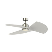 Fanimation TriAire Custom 52in 1-Light Smart Ceiling Fan | Modern Brushed Nickel and Matte White Composite Blades | Model FPD8514BN-52PMWW-LK