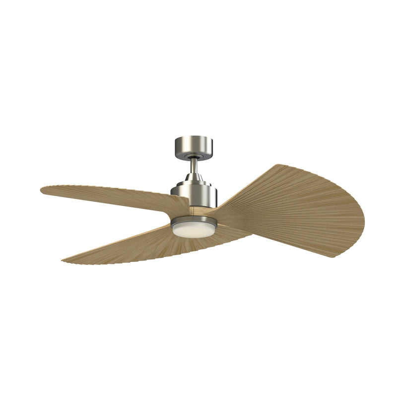 Fanimation TriAire Custom 52in 1-Light Smart Ceiling Fan | Modern Brushed Nickel and Natural Composite Blades | Covered | Model FPD8514BN-52PNW-LK