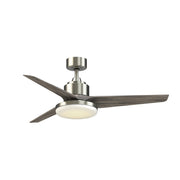 Fanimation TriAire Custom 52in 3-Blade Smart Ceiling Fan with 12in LED Light Kit | Modern Brushed Nickel and Weathered | Model FPD8514BN-52WEW-12LK