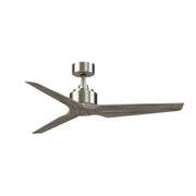 Fanimation TriAire Custom 52in 3-Blade Smart Ceiling Fan | Modern Brushed Nickel and Weathered Wood Composite | Covered Patio | Model FPD8514BN-52WEW