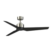 Fanimation TriAire Custom 56in 3-Blade Smart Ceiling Fan | Modern Brushed Nickel and Black Composite | Covered Patio | Model FPD8514BN-56BLW