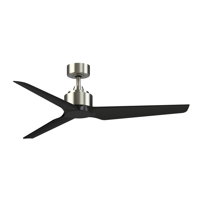 Fanimation TriAire Custom 56in 3-Blade Smart Ceiling Fan | Modern Brushed Nickel and Black Composite | Covered Patio | Model FPD8514BN-56BLW