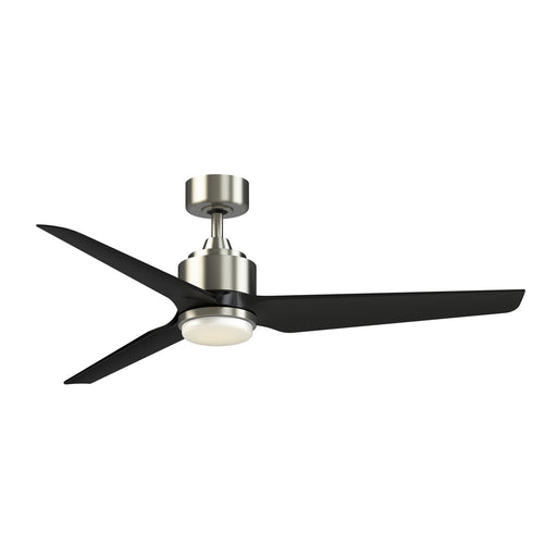Fanimation TriAire Custom 56in 1-Light Smart Ceiling Fan | Modern Brushed Nickel and Black Composite Blades | Covered | Model FPD8514BN-56BLW-LK