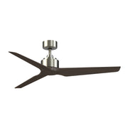 Fanimation TriAire Custom 56in Smart Ceiling Fan | Modern Brushed Nickel and Dark Walnut Composite Blades | Covered Patio | Model FPD8514BN-56DWAW