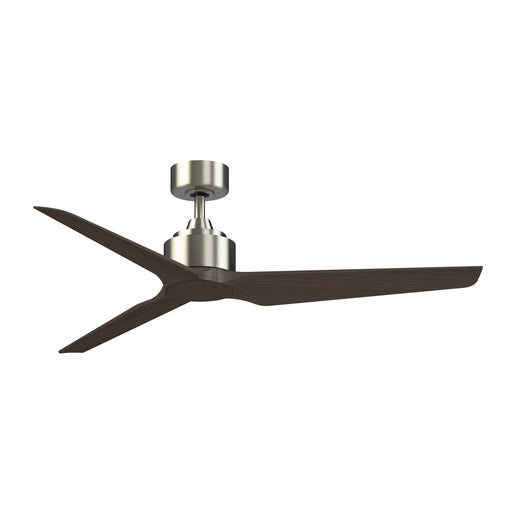 Fanimation TriAire Custom 56in Smart Ceiling Fan | Modern Brushed Nickel and Dark Walnut Composite Blades | Covered Patio | Model FPD8514BN-56DWAW
